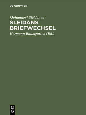 cover image of Sleidans Briefwechsel